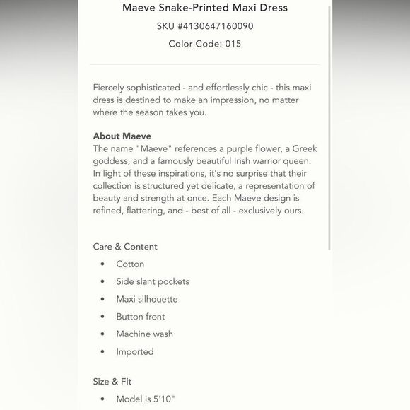 Maeve Sienna snakeskin maxi dress - Picture 7 of 8